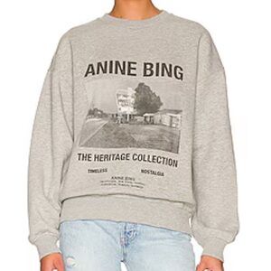 ANINE BING HEATHER GREY KENNY MOTEL SWEATSHIRT SMALL